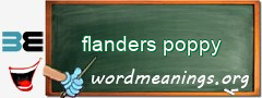 WordMeaning blackboard for flanders poppy